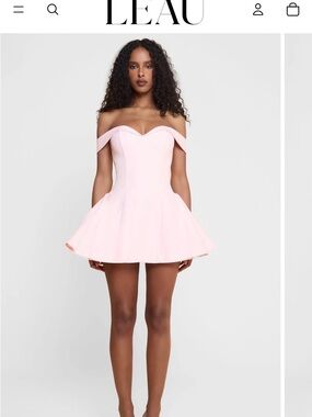 Leau Raquel Babydoll Corset Off-Shoulder Sweetheart Mini Dress